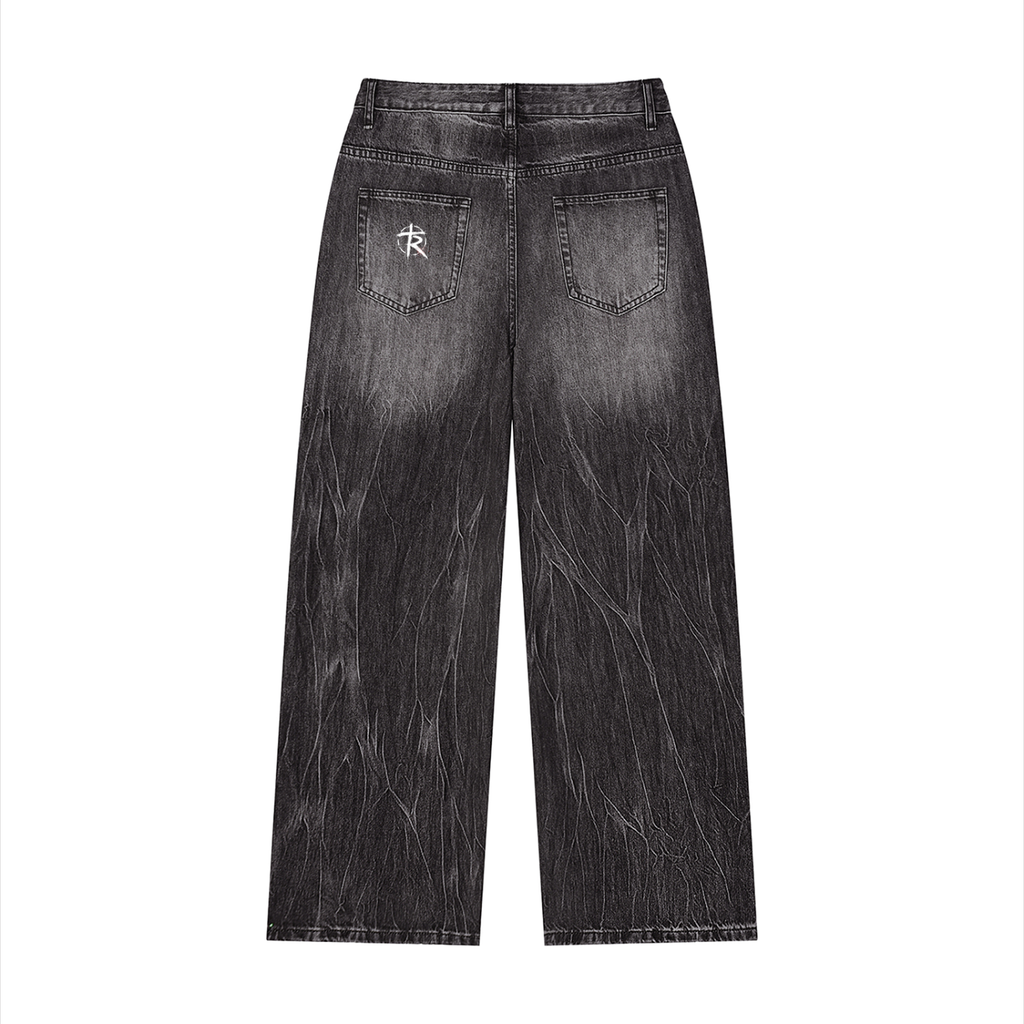 Men’s Vintage Wash Wide Leg Jeans