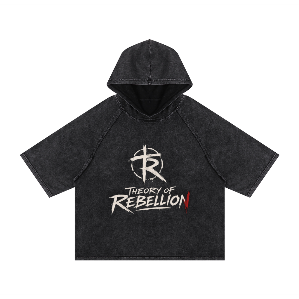 Snow Washed Hooded Boxy T-Shirt