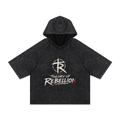 Snow Washed Hooded Boxy T-Shirt